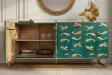 Buffet manguier 3D turquoise et or 180 cm — Golden Lagoon