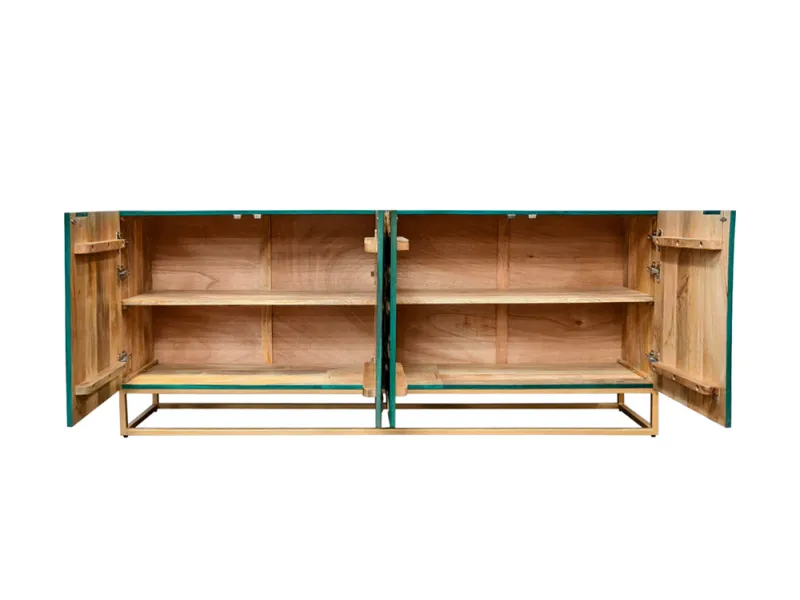 Buffet manguier 3D turquoise et or 180 cm — Golden Lagoon