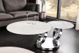 Table basse pivotante céramique marbre blanc 135 cm Dancing Rings