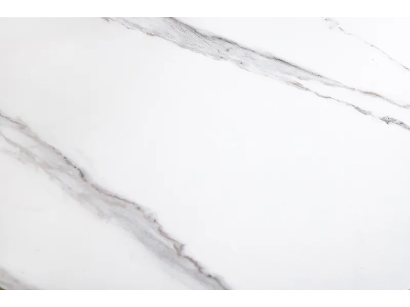 Table basse pivotante céramique marbre blanc 135 cm Dancing Rings