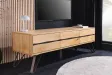 Meuble TV Living Edge 160 cm chêne sauvage — pieds noirs design