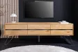 Meuble TV Living Edge 160 cm chêne sauvage — pieds noirs design