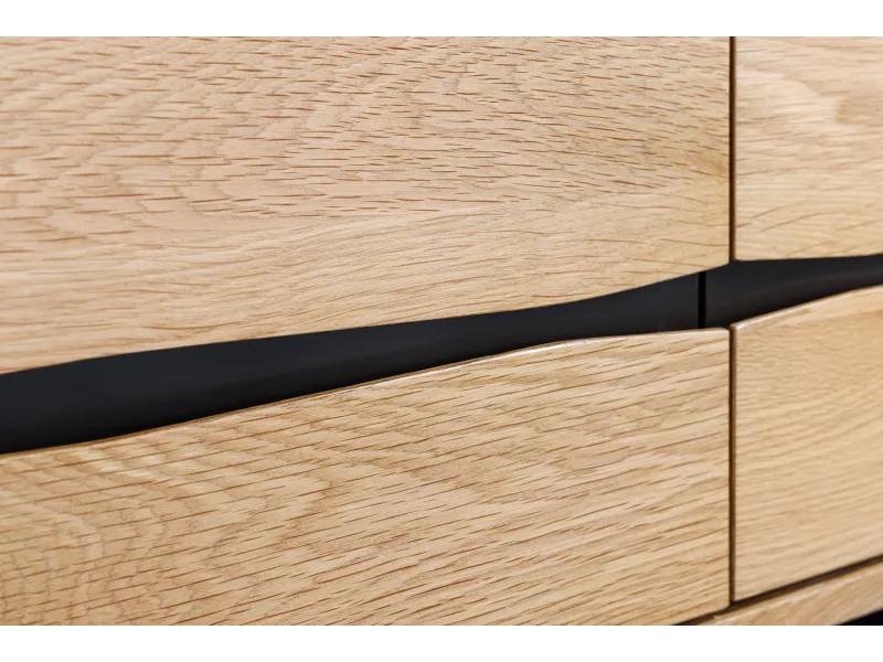 Meuble TV Living Edge 160 cm chêne sauvage — pieds noirs design