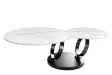 Table basse Dancing Rings pivotante céramique marbre blanc 80-135 cm