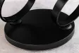Table basse Dancing Rings pivotante céramique marbre blanc 80-135 cm