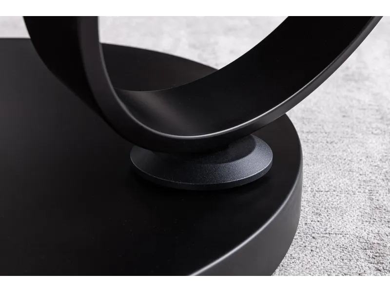 Table basse Dancing Rings pivotante céramique marbre blanc 80-135 cm