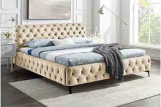 Lit Modern Barock 180x200 cm velours champagne — style Chesterfield