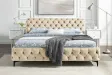 Lit Modern Barock 180x200 cm velours champagne — style Chesterfield