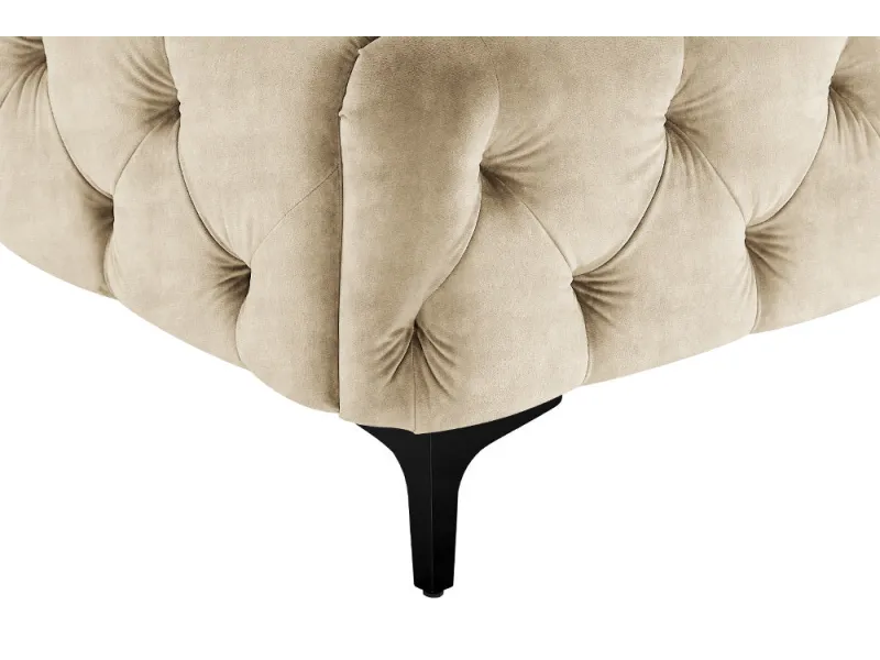 Lit Modern Barock 180x200 cm velours champagne — style Chesterfield