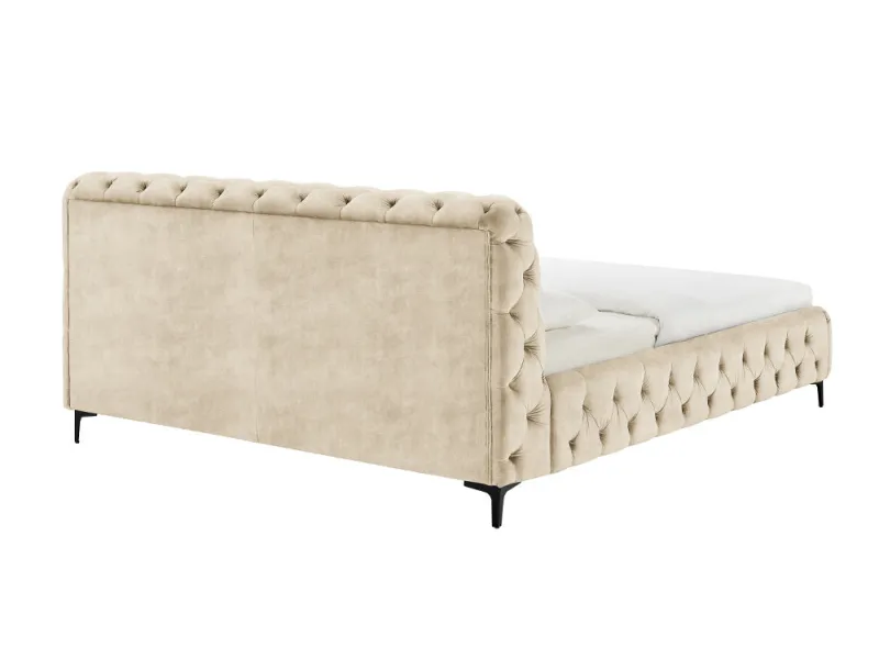 Lit Modern Barock 180x200 cm velours champagne — style Chesterfield