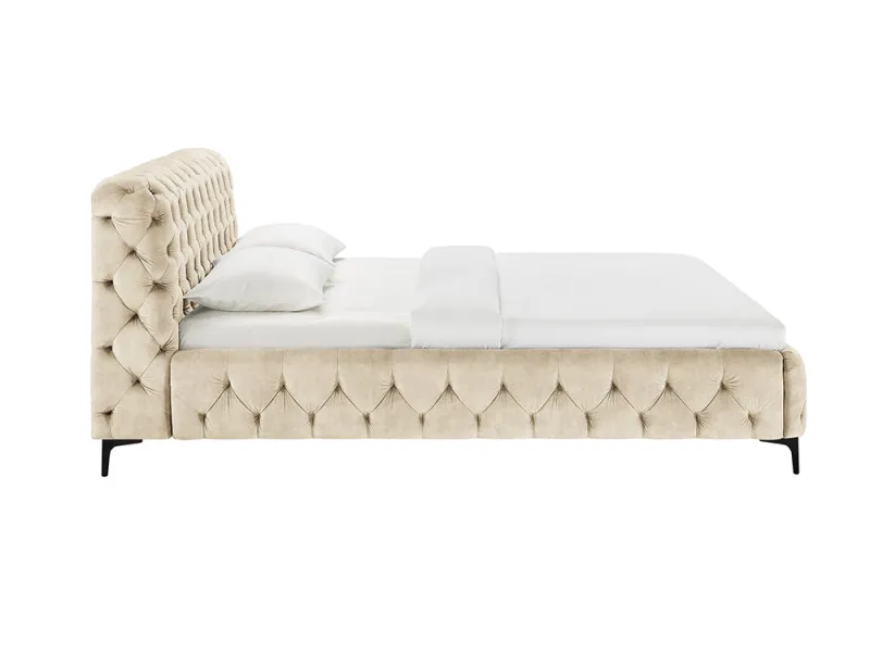 Lit Modern Barock 180x200 cm velours champagne — style Chesterfield