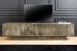 Meuble TV Art Déco manguier massif 200 cm gris — Adeniahome