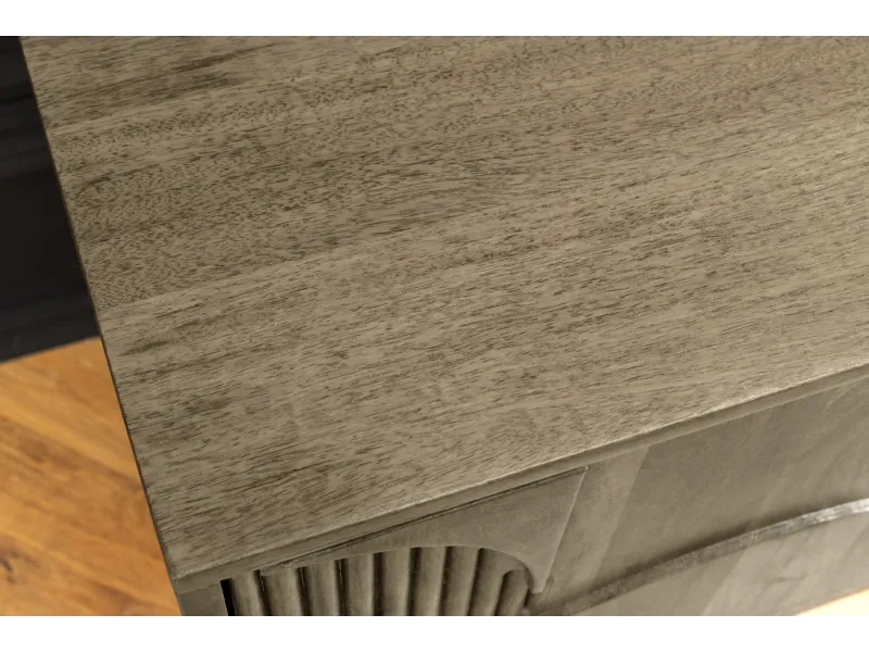 Meuble TV Art Déco manguier massif 200 cm gris — Adeniahome
