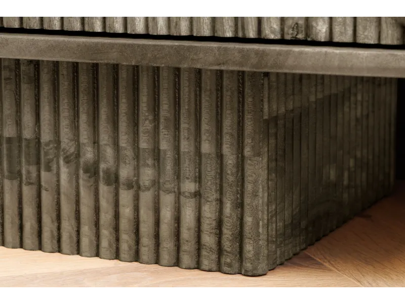 Meuble TV Art Déco manguier massif 200 cm gris — Adeniahome