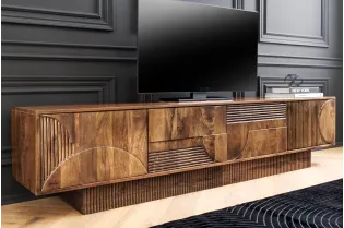 Meuble TV Art Déco manguier massif 200 cm brun — Adeniahome