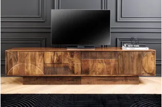 Meuble TV Art Déco manguier massif 200 cm brun — Adeniahome 2