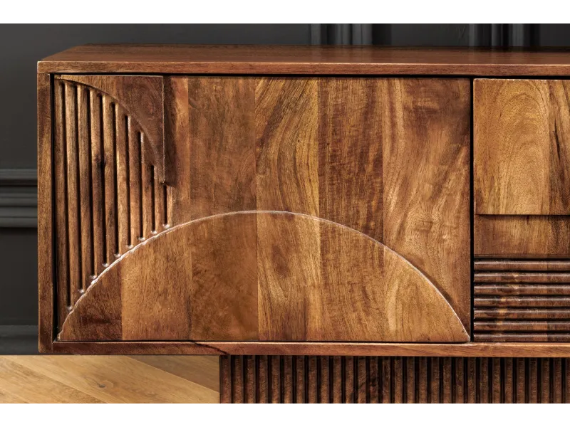 Meuble TV Art Déco manguier massif 200 cm brun — Adeniahome
