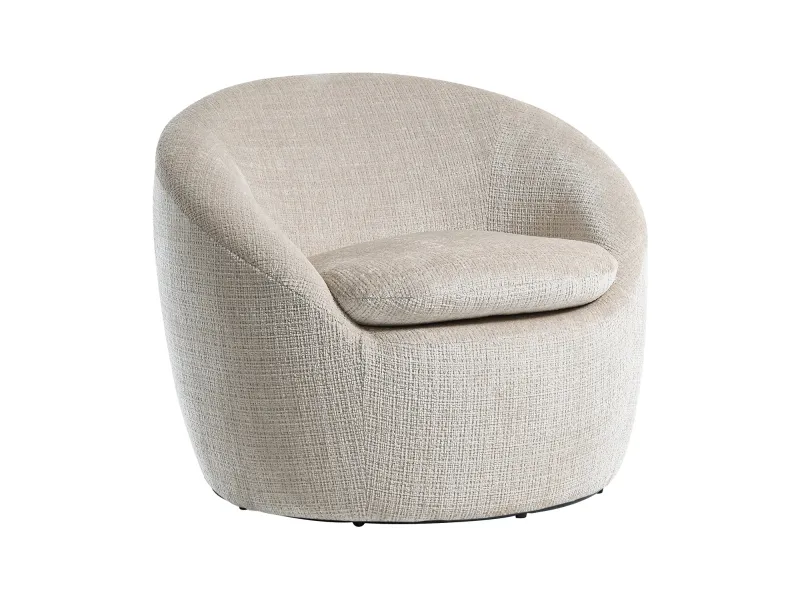 Fauteuil pivotant Alpine tissu texturé beige — Adeniahome