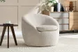 Fauteuil pivotant Alpine tissu texturé beige — Adeniahome