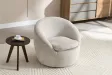 Fauteuil pivotant Alpine tissu texturé beige — Adeniahome