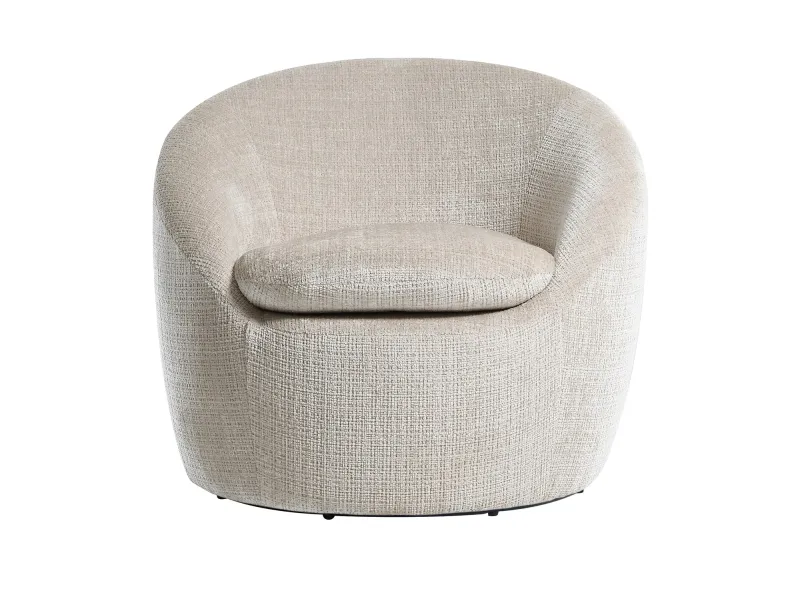 Fauteuil pivotant Alpine tissu texturé beige — Adeniahome