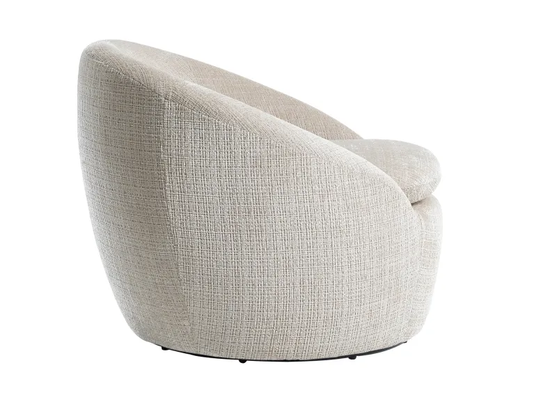 Fauteuil pivotant Alpine tissu texturé beige — Adeniahome
