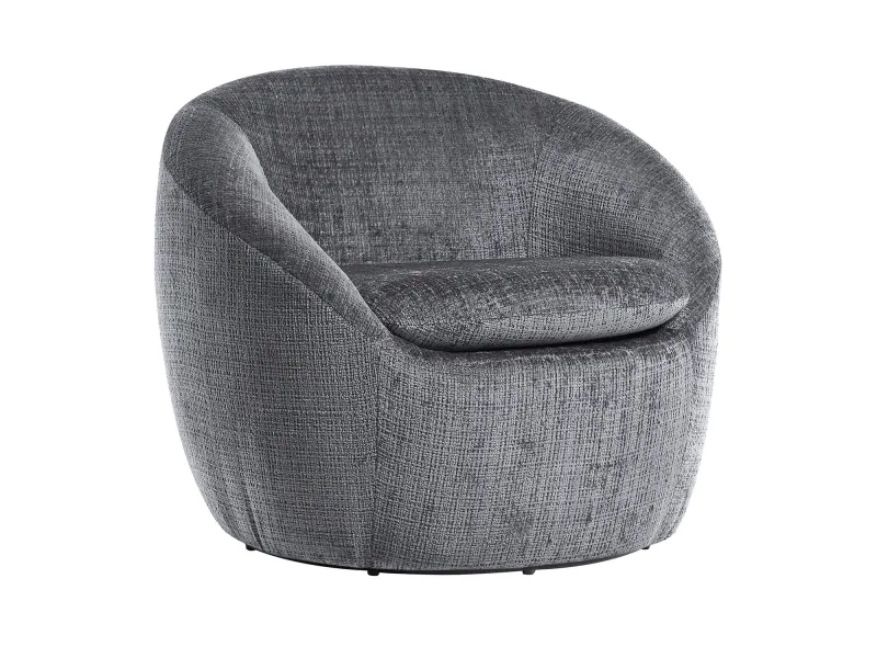 Fauteuil pivotant Alpine tissu texturé gris — Adeniahome