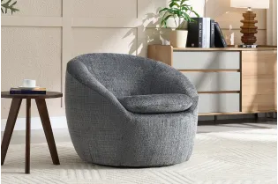 Fauteuil pivotant Alpine tissu texturé gris — Adeniahome