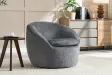 Fauteuil pivotant Alpine tissu texturé gris — Adeniahome