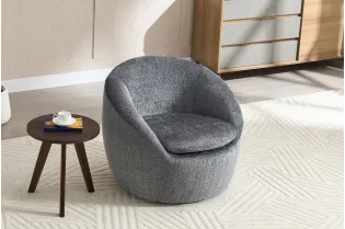 Fauteuil pivotant Alpine tissu texturé gris — Adeniahome 2