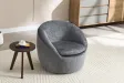 Fauteuil pivotant Alpine tissu texturé gris — Adeniahome