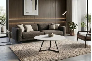Table basse Marvelous céramique blanche 90 cm — Adeniahome