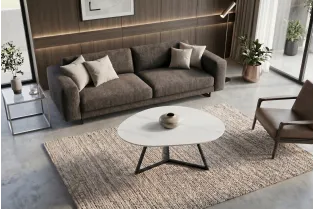 Table basse Marvelous céramique blanche 90 cm — Adeniahome 2