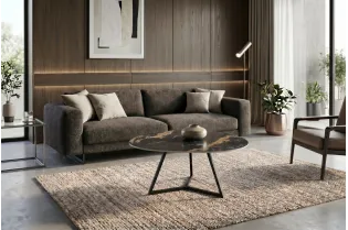 Table basse céramique 90 cm Aurora Oro noir or sable — Marvelous