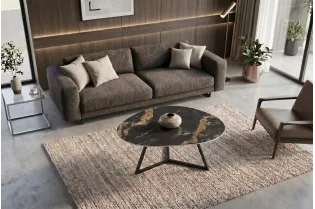 Table basse céramique 90 cm Aurora Oro noir or sable — Marvelous 2