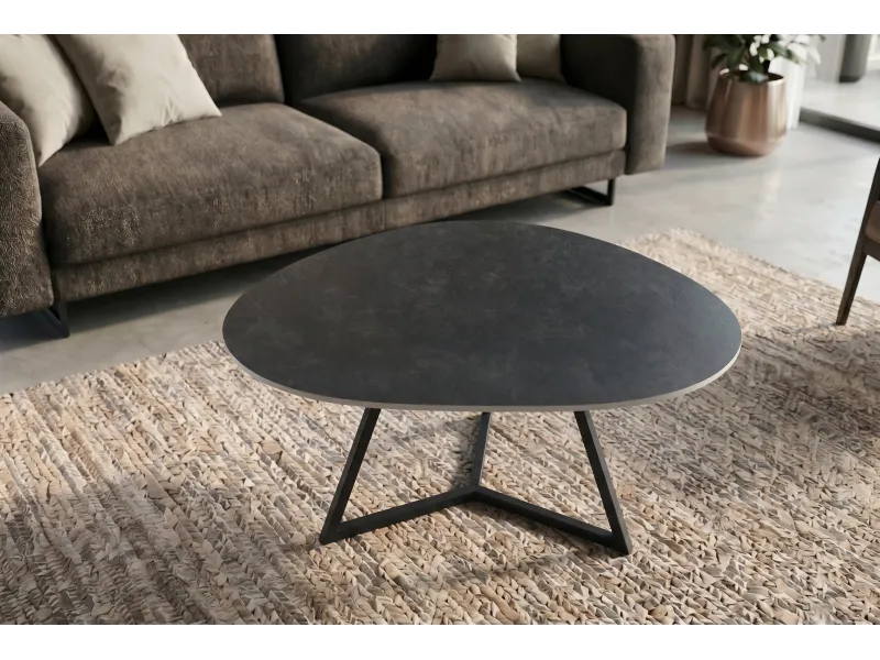 Table basse céramique grise 90 cm — Collection Marvelous