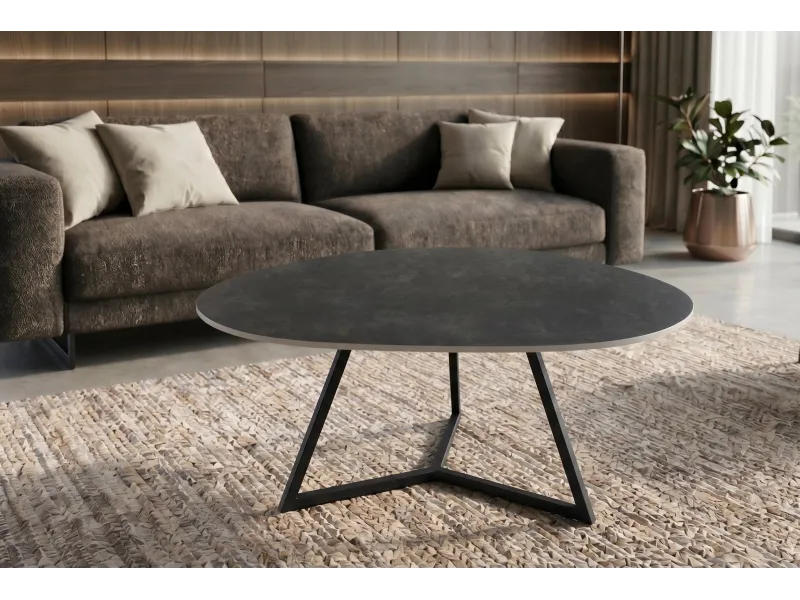 Table basse céramique grise 90 cm — Collection Marvelous