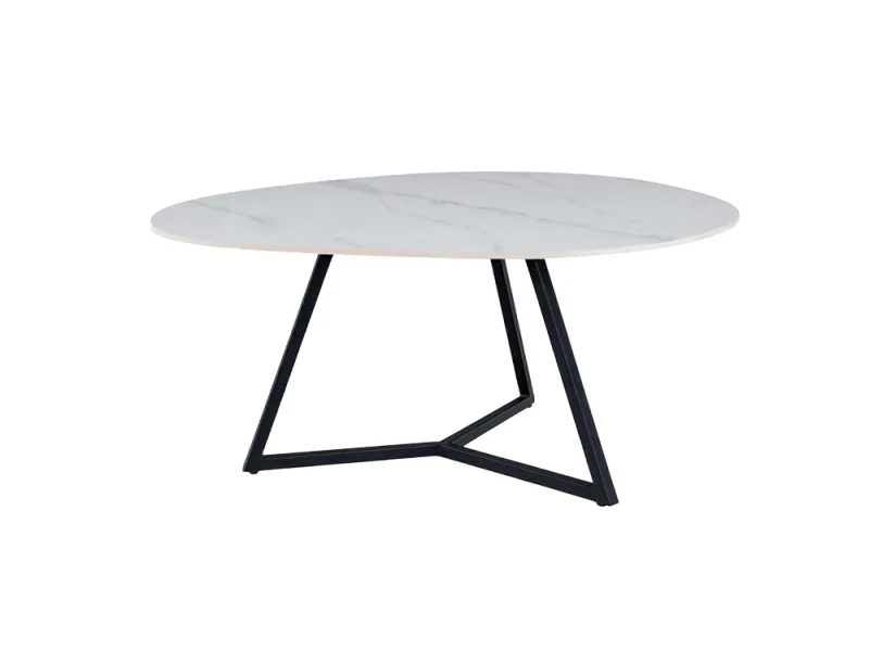 Table basse céramique blanche 70 cm — Collection Marvelous