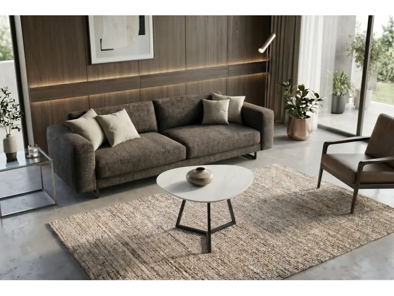 Table basse céramique blanche 70 cm — Collection Marvelous