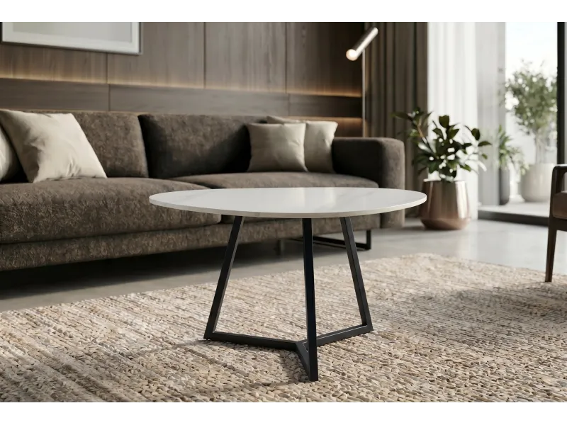 Table basse céramique blanche 70 cm — Collection Marvelous
