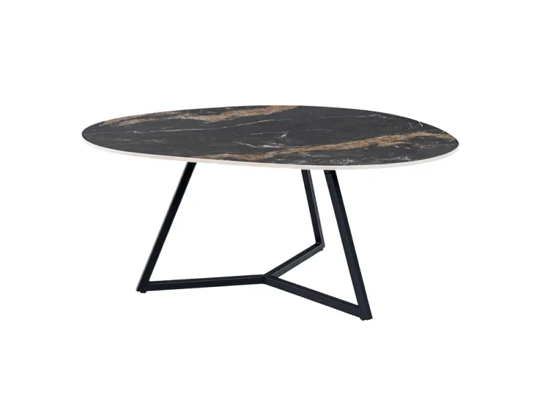 Table basse céramique 70 cm Aurora Oro noir or sable — Marvelous