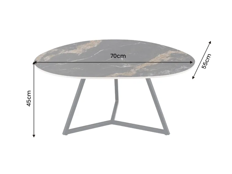 Table basse céramique 70 cm Aurora Oro noir or sable — Marvelous