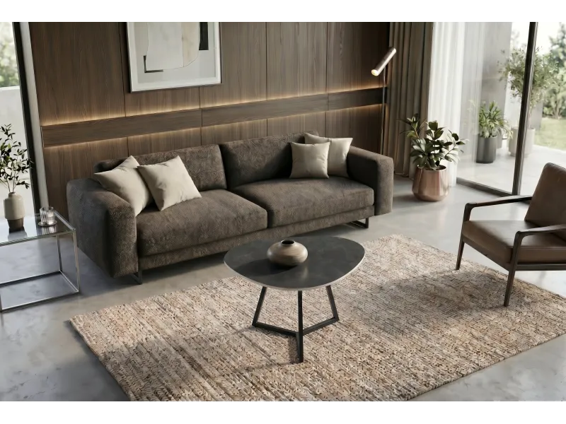 Table basse céramique grise 70 cm — Collection Marvelous