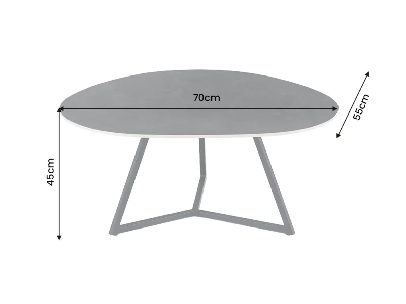 Table basse céramique grise 70 cm — Collection Marvelous