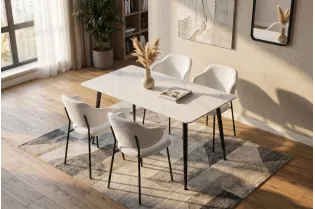 Table à manger céramique blanche 120 cm Milano — Adeniahome