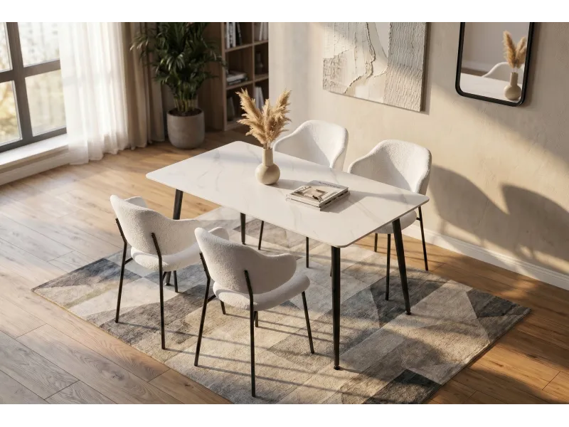 Table à manger céramique blanche 120 cm Milano — Adeniahome