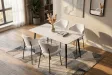 Table à manger céramique blanche 120 cm Milano — Adeniahome