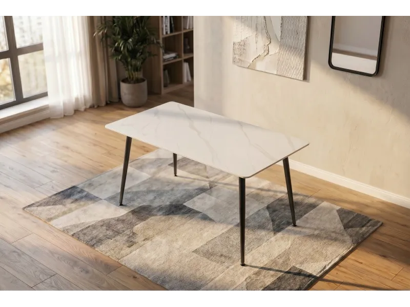 Table à manger céramique blanche 120 cm Milano — Adeniahome
