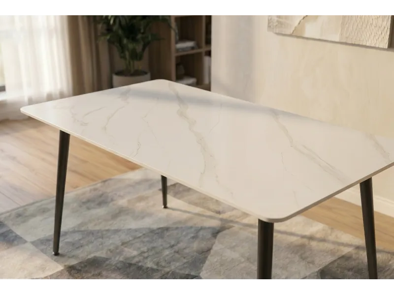 Table à manger céramique blanche 120 cm Milano — Adeniahome