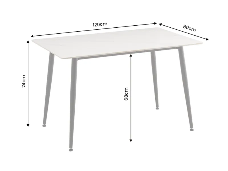 Table à manger céramique blanche 120 cm Milano — Adeniahome